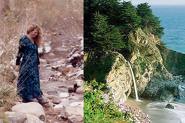elizabeth walking and Big Sur waterfall, clients praise for elizabeth burke's work 